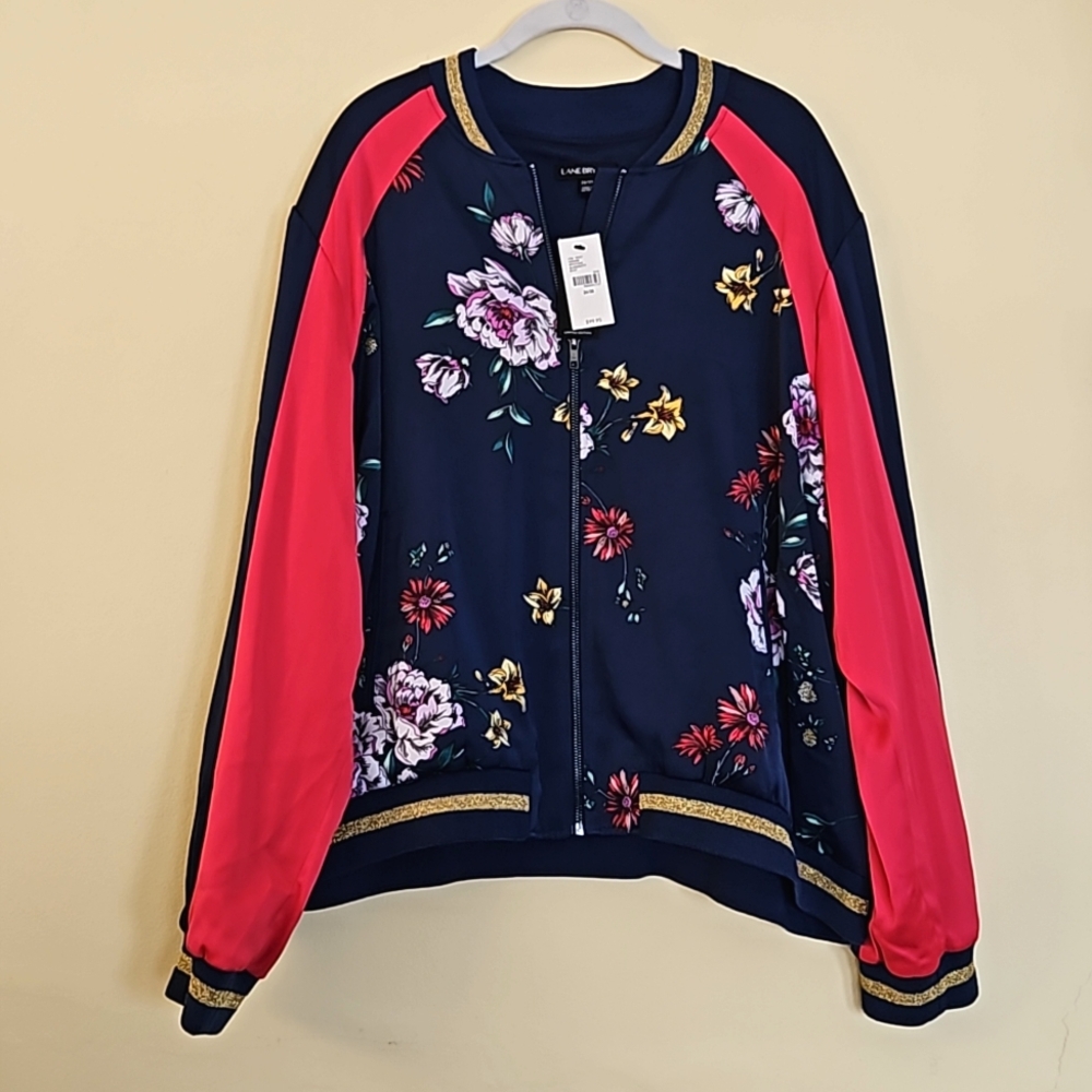 Lane Bryant Satin Varsity Jacket NWT Size 26/28